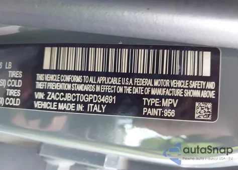 2016 Jeep Renegade Trailhawk из США, поврежденный, VIN ZACCJBCT0GPD34691